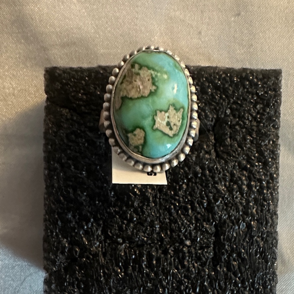 Adjustable Sonora Mountain Turquoise 925 Sterling Silver Ring With Stamp